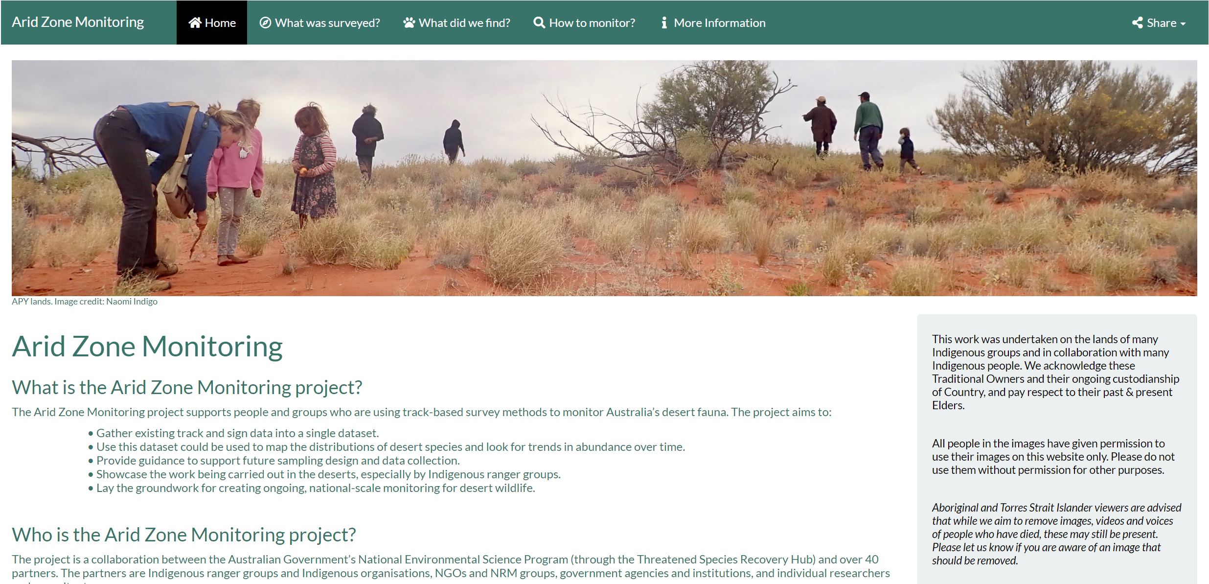 Arid zone monitoring website now live